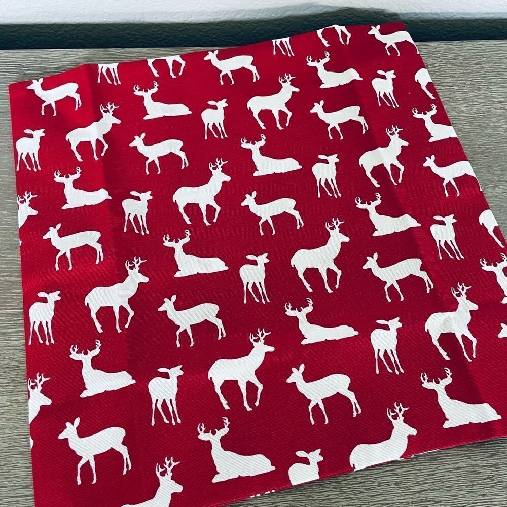 Christmas Deer Reindeer Holiday Throw Pillow Case Cover